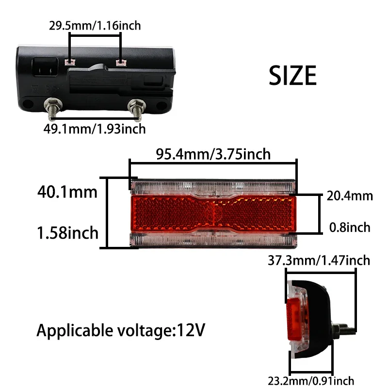 LINGQI RACING Wateproof Modified Parts Ebike Rear Light Emergency Brake Lights Red Taillight For SURRON Light Bee Electric Bikes