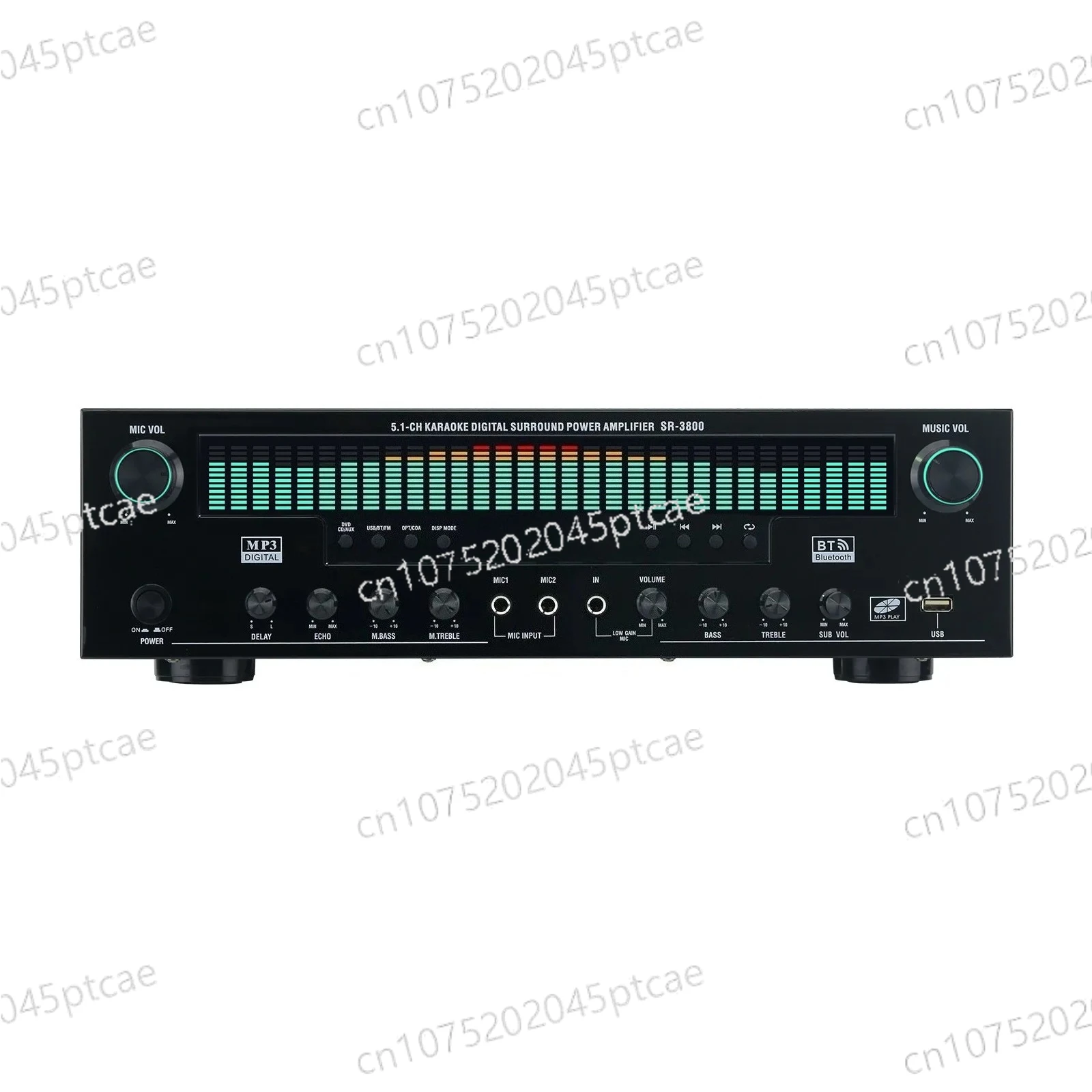 5.1CH Karaoke Digital Surround Power Amplifier HiFiAMP SR-3800 1000W 220V Bluetooth Amplifier