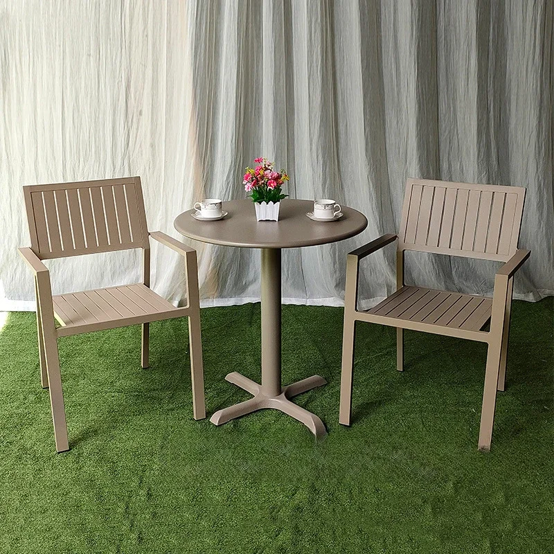 Cafe commercial street outdoor courtyard balcony tables and chairs, manufacturer wholesale outdoor tables and chairs milk tea