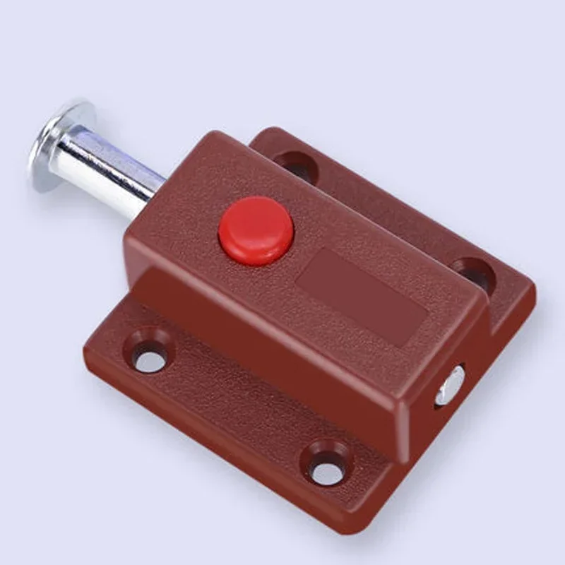 2pcs Window Cabinet Push Button Spring Load Automatic Door Bolt Latches Lock