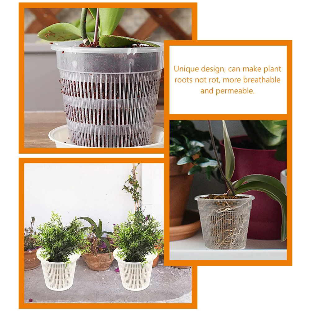 

6pcs Plastic Flower Pots With Holes For Indoor Outdoor Garden Plants Breathable Nursery Containers Lightweight Planter Pot For