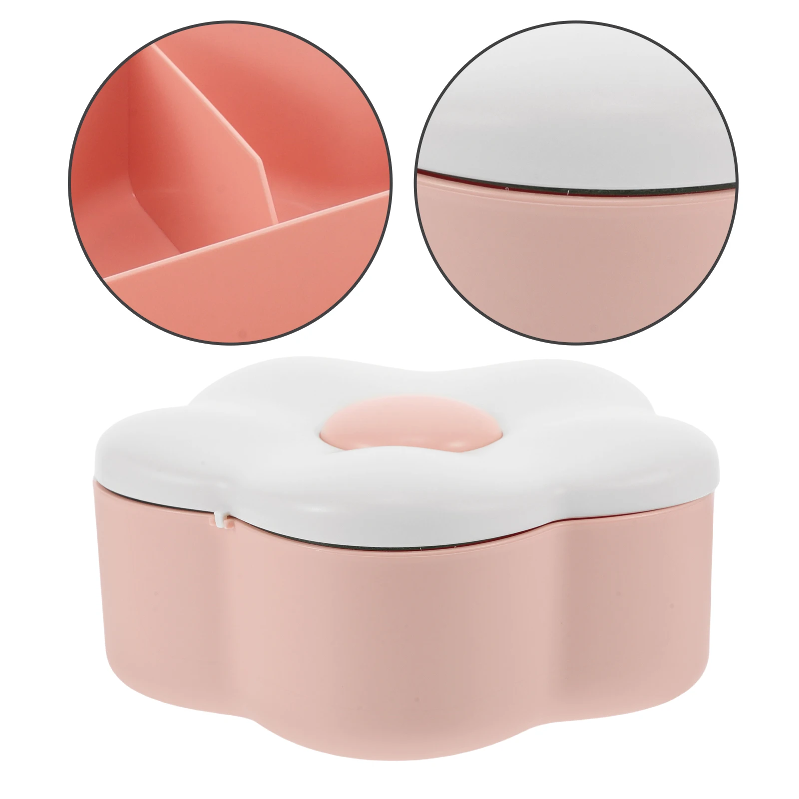 

Beauty Mirror Storage Box Pink Fashion Jewelry Organizer Hair Clips Case Earring Holder Travel Flower Shaped Design Woman
