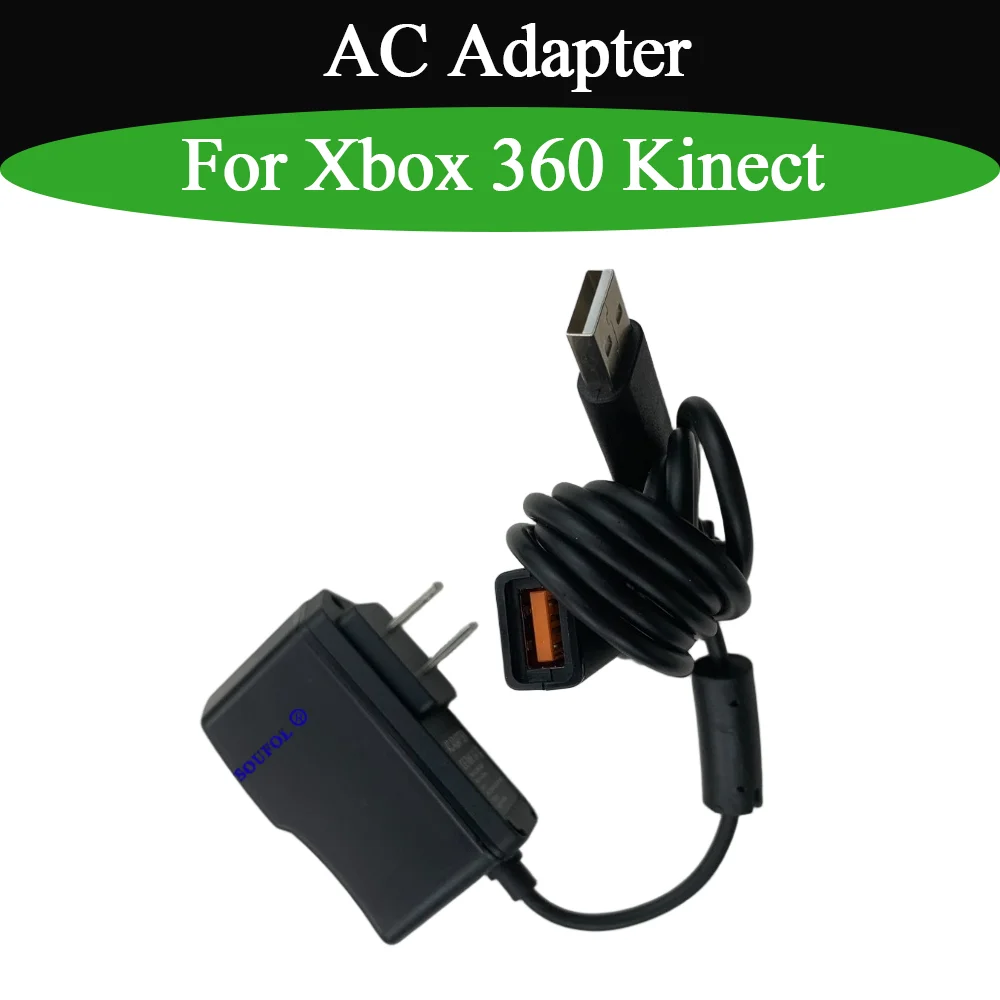 Nieuwe AC 100V-240V voeding voor Xbox 360 Kinect EU/US/UK stekker AC adapter met USB oplaadkabel voor Xbox 360 Kinect accessoire