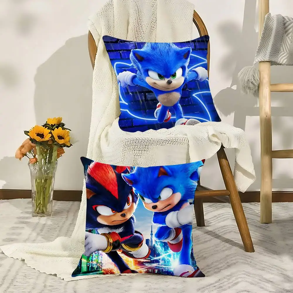 Cool Amime S-Super-S-SonicS Throw Pillow Covers Pattern Cushion Cover Suitable For Sofa Bedroom Car Pillow Cover