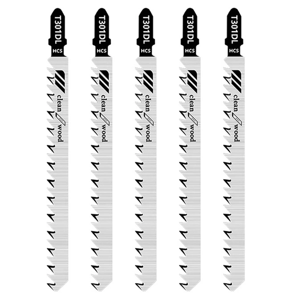 5Pcs T301DL Jig Saw Blades HCS Reciprocating Saw Blade For Sheet Panels Wood  Fast Cutting Tools Jigsaw