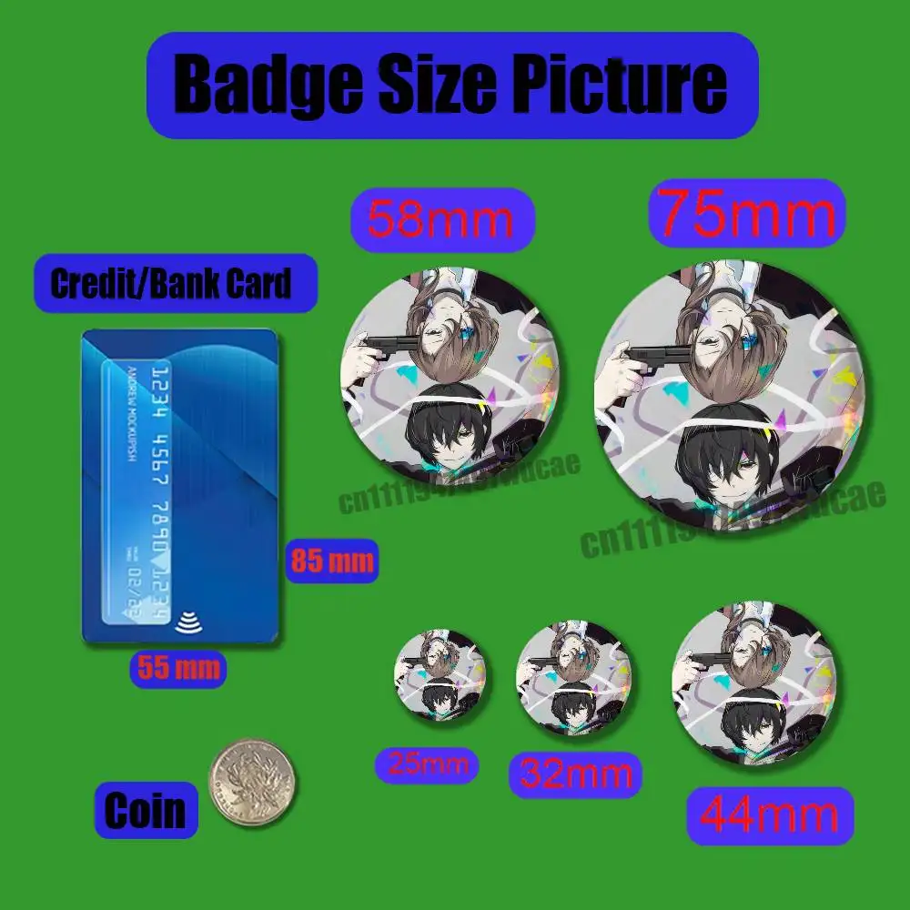 For Osamu Dazai Chuuya Nakahara Soukoku BSD Bungou Stray Dogs Badge Cover Custom Pin Insignia Emblem Round 25mm 44mm Laser Film