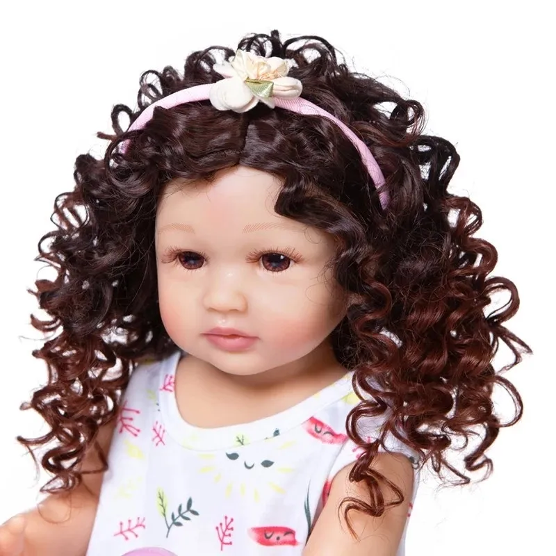 13 different Hair Style Silicone Reborn Baby Doll Hair Wig Long Curly Brown Golden Hair for BJD doll Reborn Dolls Hair Accessory