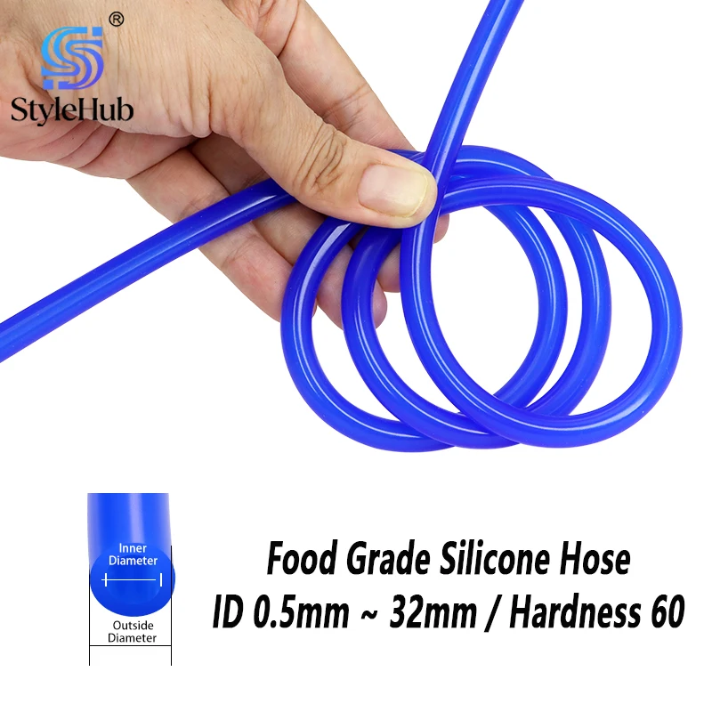 1-50M Blue Food Grade Silicone Hose ID 0.5mm ~ 32mm High-Temperature Resistant Soft Drink Water Tube Garden Aquarium Pipe