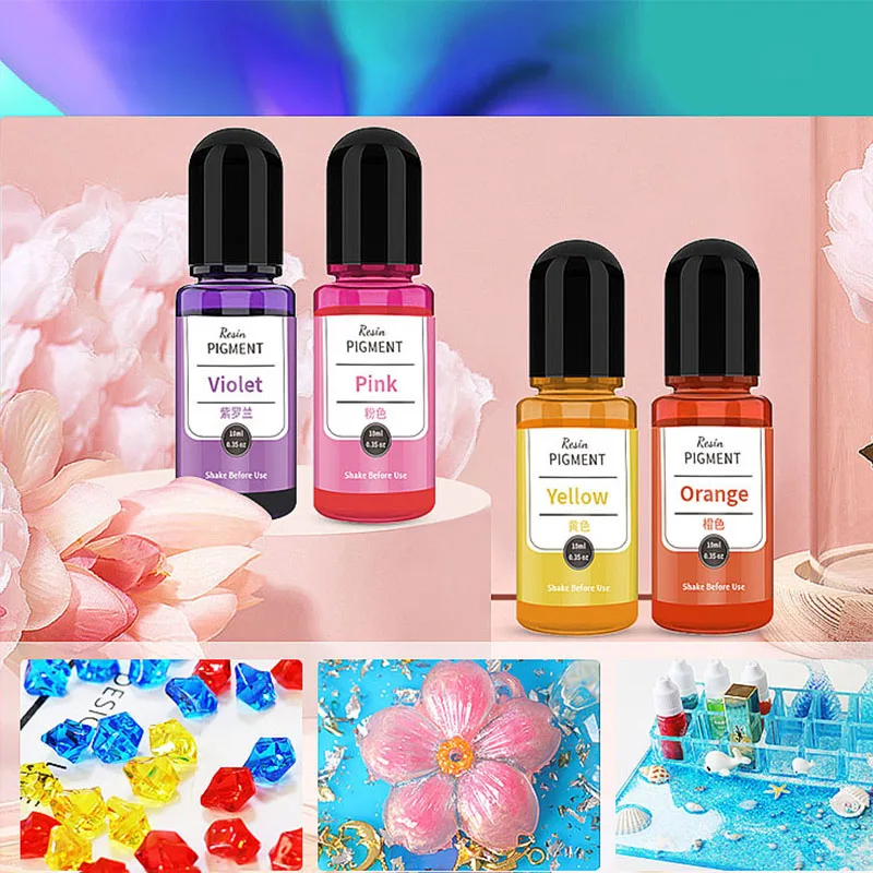 24/30 Colors Set 10ml Epoxy Resin Pigment Art Ink Alcohol Liquid Colorant Dye Ink Diffusion For Epoxy Resin DIY Jewelry Making