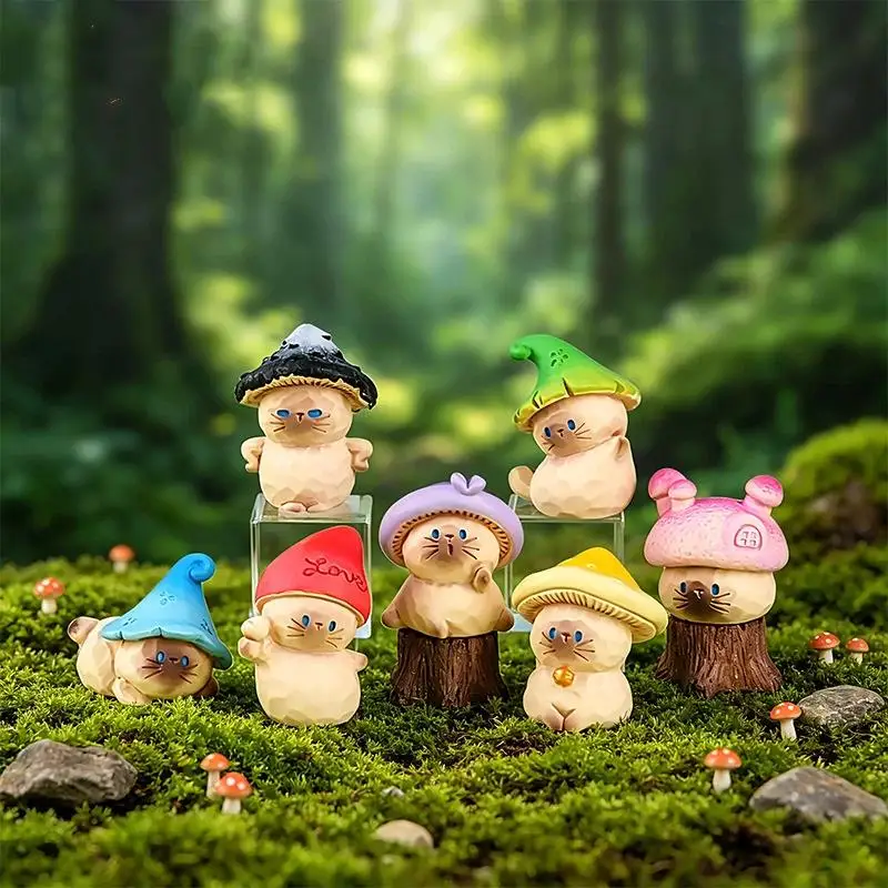 1pc Cartoon Fadcute Cat PAI Series Resin Figurine Ornament Premium Texture Holiday Home Decoration Model Toys Surprise Gifts