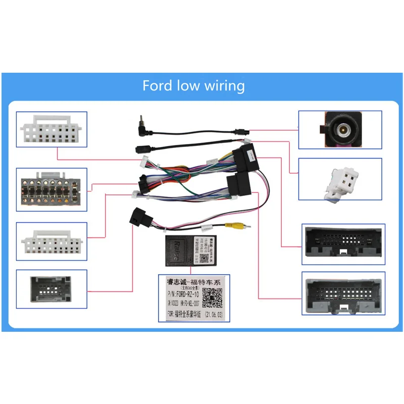 

Car Android Harness Adapter CAN Bus Decoder 16Pin Plug to 24 Pin Ford ACM Head Unit Connector Cable for Focus MK3 Fiesta Mondeo