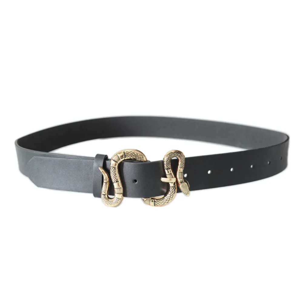 Fashion Luxury Women Belt New Snake Buckle Pu Leather Belt for Ladies Dress Jeans Clothes Accessories Leather Women Belt
