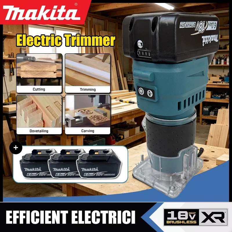 

Makita Brushless Electric Trimmer 5 Speed Cordless Engraving Slotting Trimming Milling Wood Router For 18V Battery