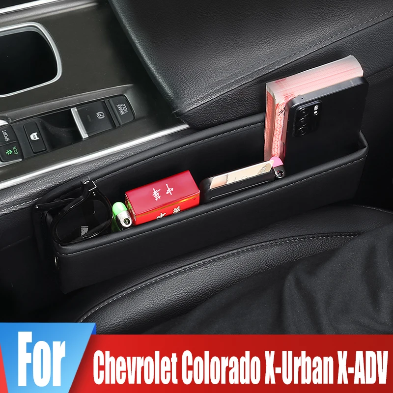 

Car Seat Side Crevice Storage Box For Chevrolet Colorado X-Urban X-ADV Key Card Phone Reserved Charging Cable Hole Organizer Bag