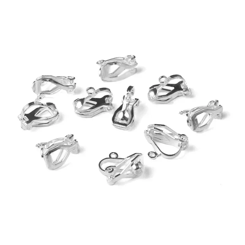 20 Pieces Clip-on Earring Converter Earring Findings For No Pierced Ears,Earring Making Accessories Gold and Silver plated HK188