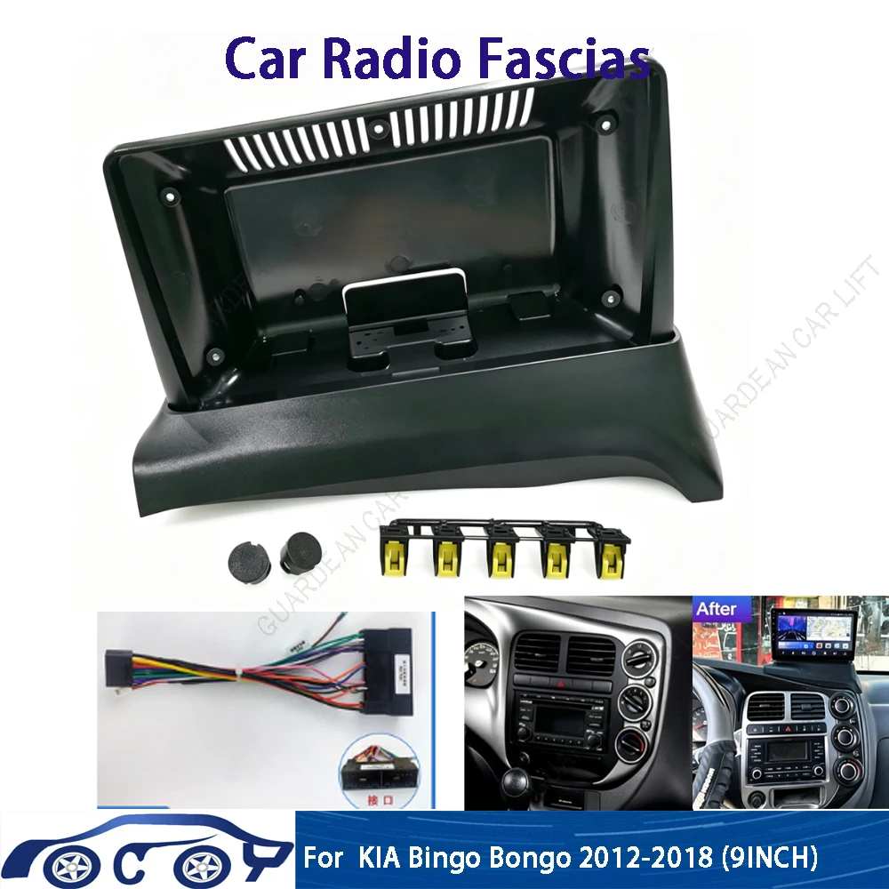 9 inch Car Radio Fascias For KIA Bingo Bongo 2012-2018 Android Stereo Frame Panel With Cable