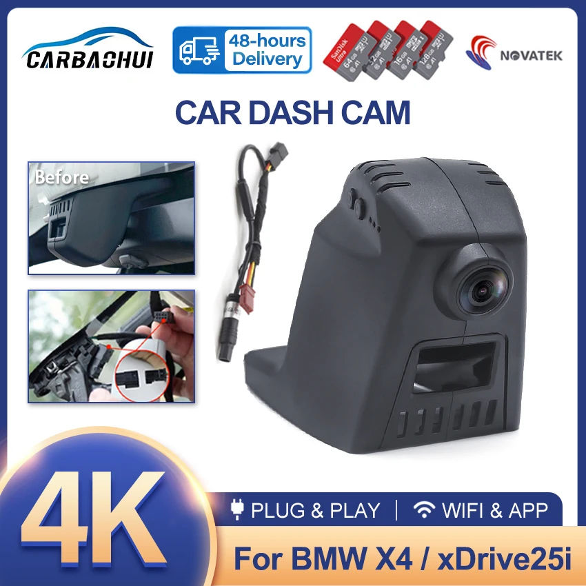 

Easy to install 4K HD Car DVR Video Recorder Dash Cam Camera for BMW X3 X4 F26 X5 F15 X6 X5M F85 X6M F86 M2 F87 M3 F80 F83 F06