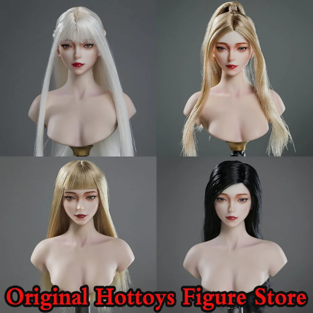 

LZ TOYS SET013A/BC/D 1/6 Scale Women Solider Head Sculpture Long Hair Beauty Head Carving For 12-inch Action Figure Doll