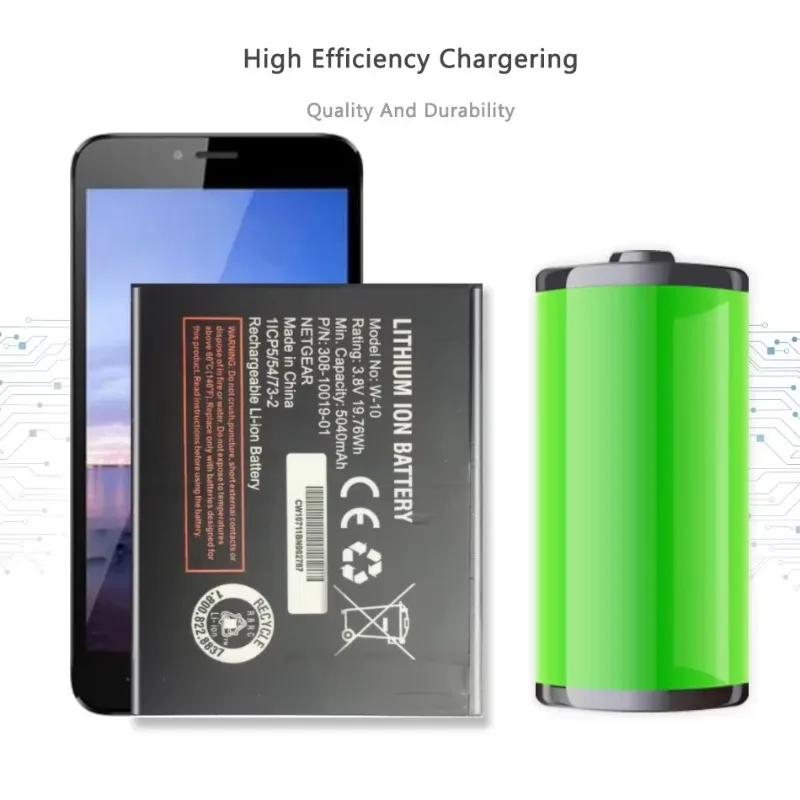 3.8V 5040mAh Mobile Phone Batteries W-10  For NETGEAR NightHawk M1 MR1100 W10 Portable Battery