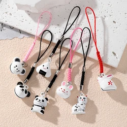 1pc/3pcs Rabbit Panda Cat Mouse Animal Keychains Keyring For Women Children Bell Can Sound Cute Onigiri Bag Box Cellphone Chain