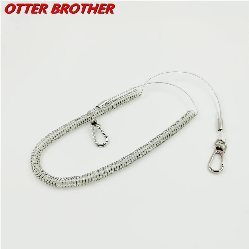 1pcs Fishing Security Rope 3M Fishing Coiled Lanyard Safety Rope Set Wire Steel Inside Attached Fishing Tackle Accessories