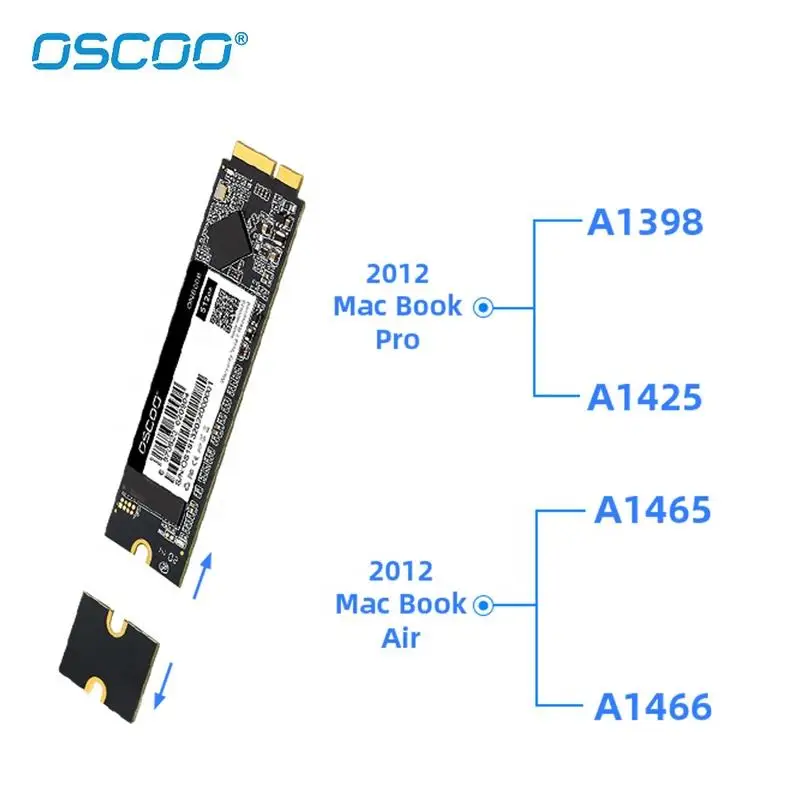 Imagem -05 - Oscoo-disco Rígido para Macbook Air Ssd Interno A1465 A1466 Macbook Pro A1398 A1425 Atualização de Capacidade 256gb 512gb 1tb 2012