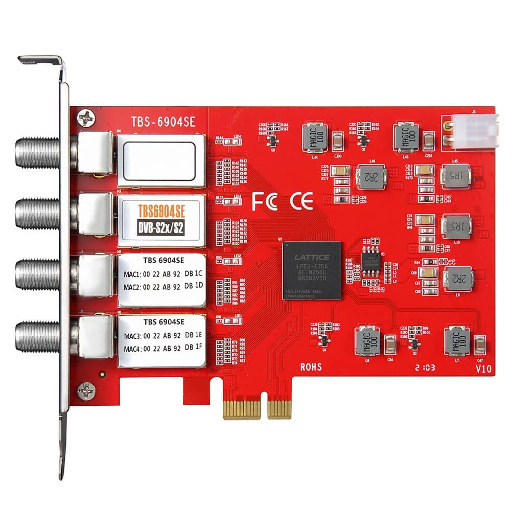 TBS6904se DVB-S S2 S2X Quad Tuner PCIe Card for Watching and Recording Satellite  TV Channels on PC