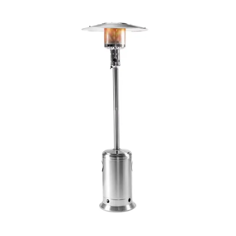 Modern Stainless Steel Patio Heater With Wheels And Piezo Ignition-Portable Outdoor Gas Propane Heater Powder Coated