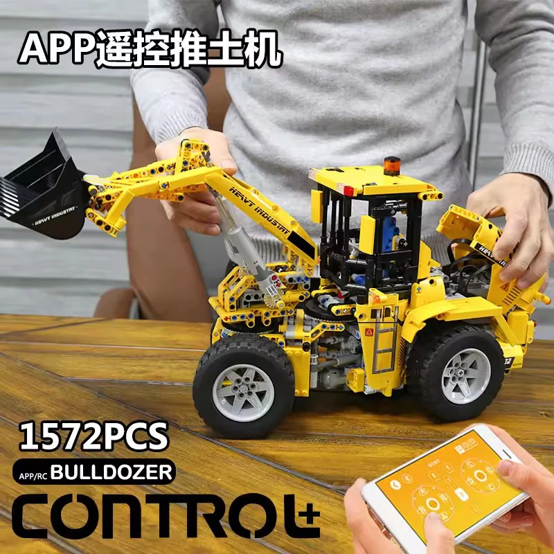 MOULD KING High-Tech APP RC Motorized Wheel Loader Bulldozer Truck Model Building Blocks Engineering Brick Toy Kid Chrismas Gift