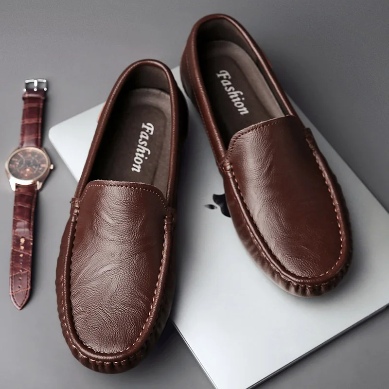 2023 Breathable Genuine Leather Men Loafers Fashion Casual Business Driving Casual Shoes for Men Spring Autumn New Male Shoes