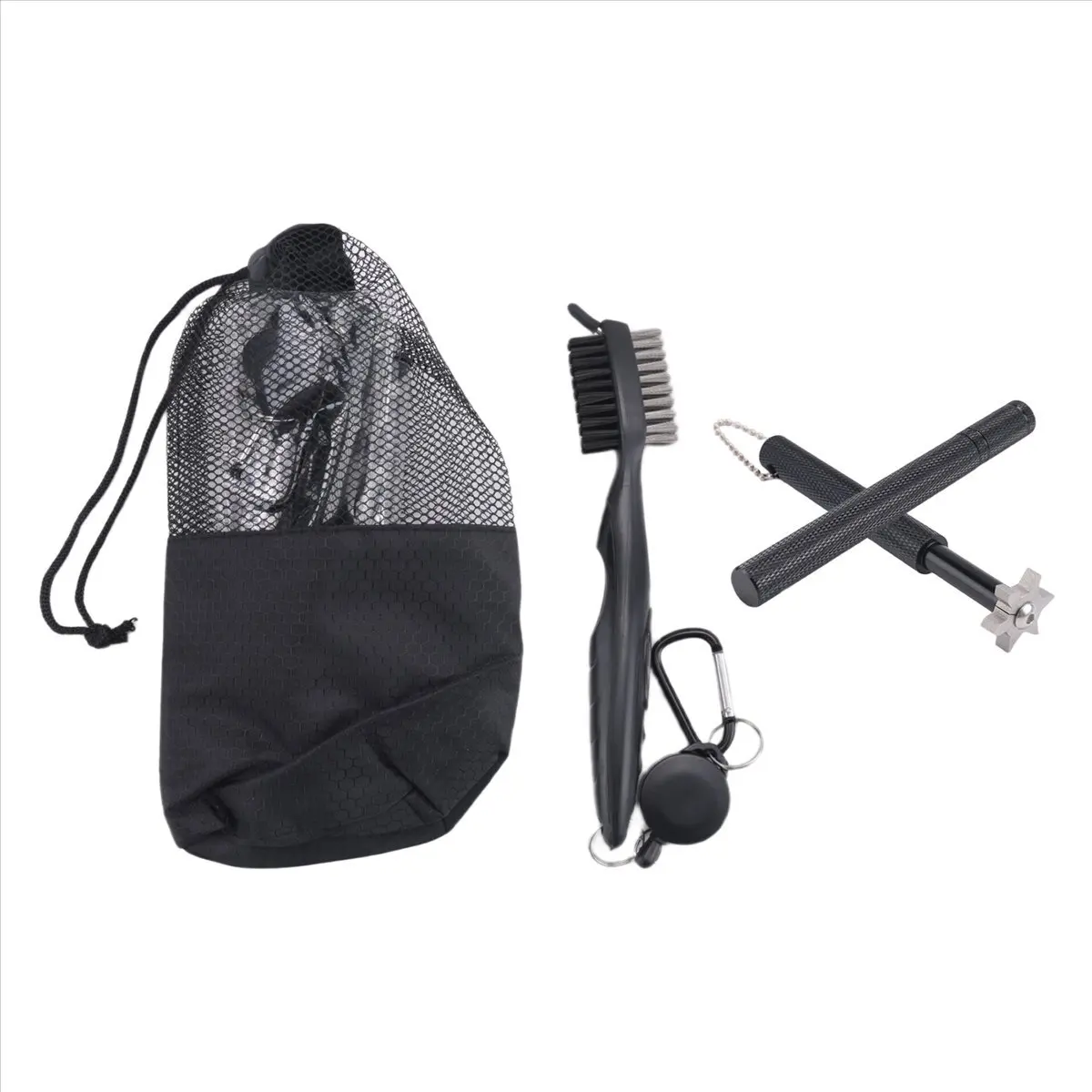 A3#(Upgraded) 1134F Golf Club Cleaner Kit, Retractable Golf Brush and 2 Golf Club Groove Sharpener for U & V-Grooves, Golf Club