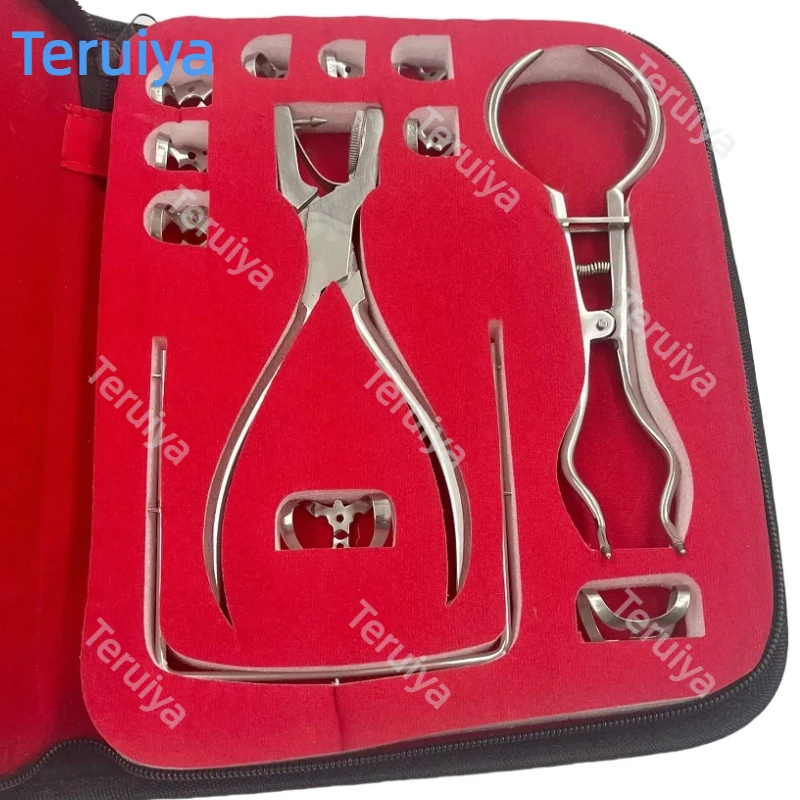 12Pcs/Set Dental Rubber Dam Puncher Pliers, Dental Dam Perforator Orthodontic Lab Tool