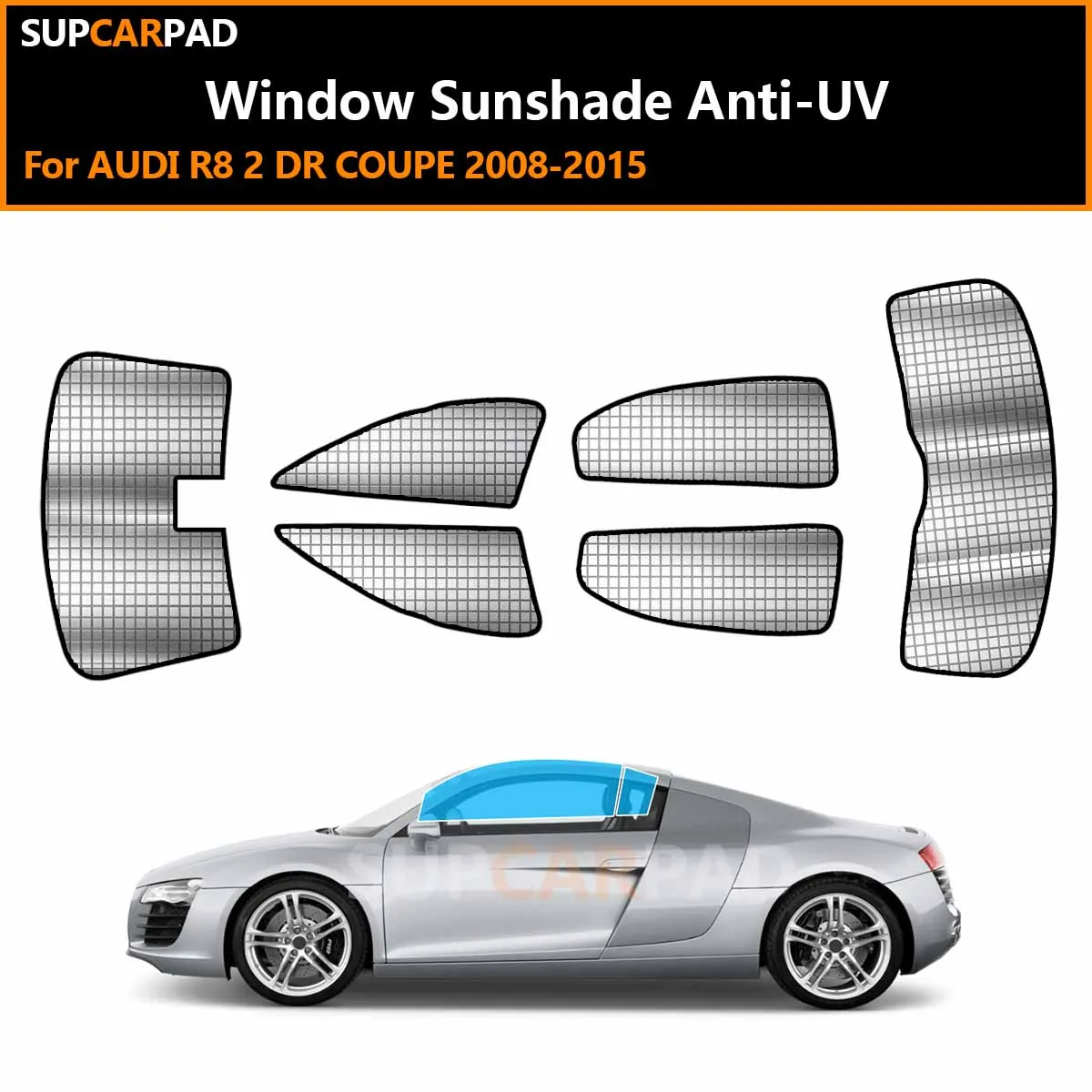 For AUDI R8 2 DR COUPE 2008-2015 Custom Car Window Sunshade Anti-UV Car Sun Window Visors Sunshade Covers Accessories