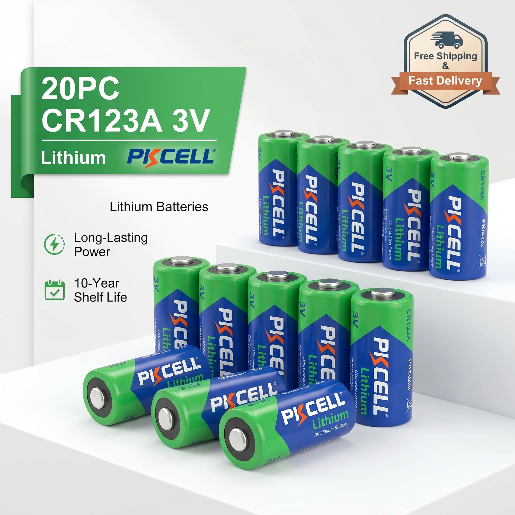 

CR123A Lithium 3V Batteries 1500mAh CR17345 V123 KL123LA High Capacity Non-Rechargeable Battery for Camera