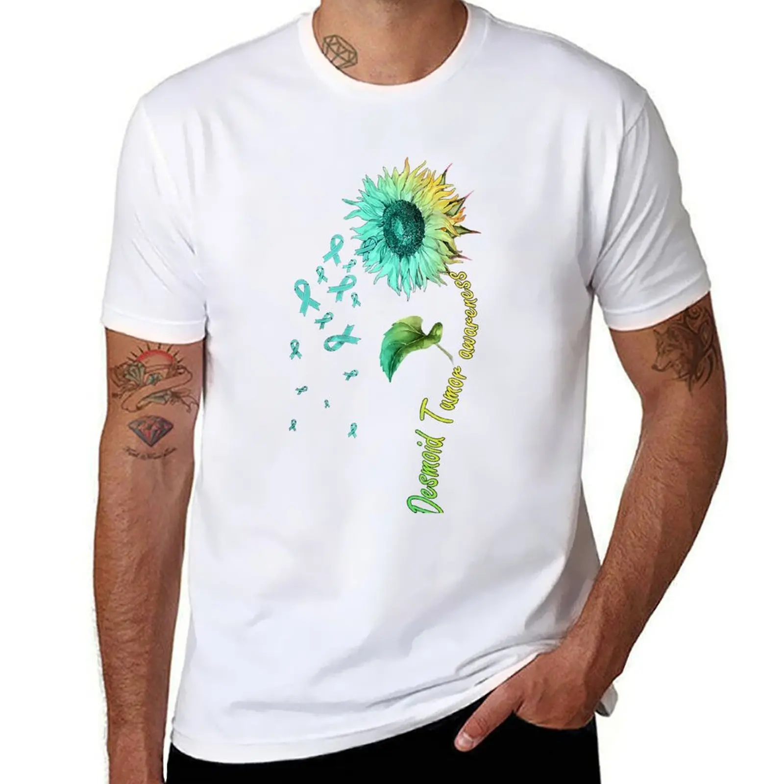

Desmoid Tumor Awareness Sunflower T-Shirt t shirt man designer t shirts for man cotton soft T-Shirt