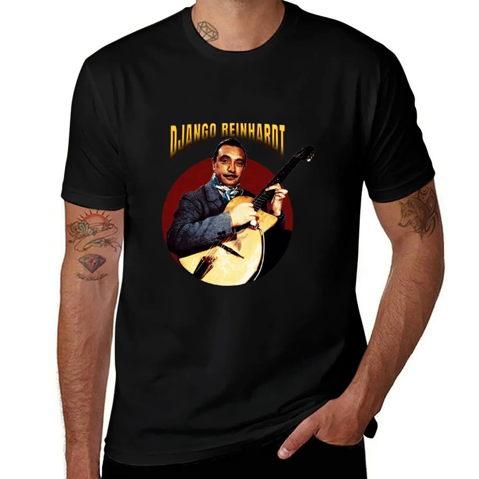 Django Reinhart The Legend Musician on Vintage Style T-Shirt Casual Work Wear T-Shirt