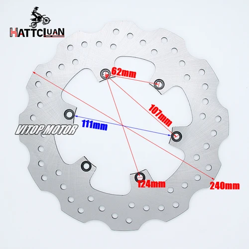 Imagen 2 del producto HATTCLUAN Rotor de disco de freno trasero de motocicleta (para versión no ABS) para Benelli BN302 TORNADO TNT300 BJ300 STELS 300 TNT150