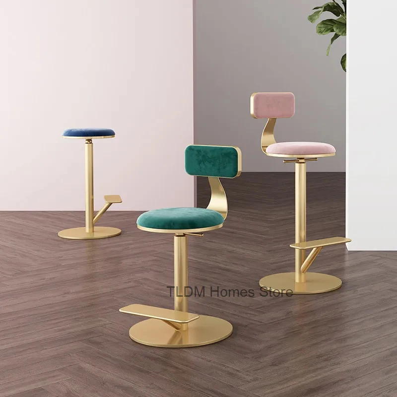 Nordic Furniture Bar Chair Designer High Chair Home Rotating Bar Chairs Iron Lifting Stool High Feet Stools Bv