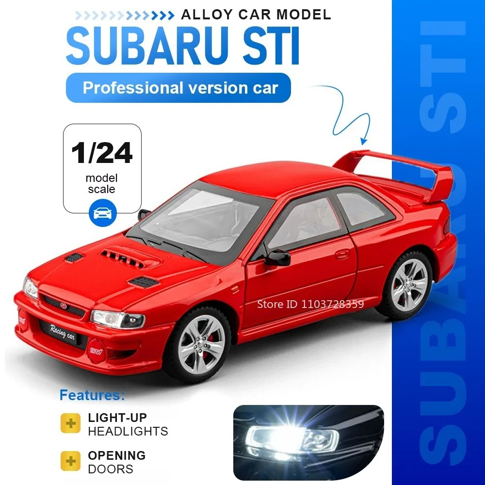 

1:24 Subaru STI LP500S Model Toy Sports Cars Alloy Diecast Sound Light Pull Back Exquisite Interior Collection Supercar Gifts