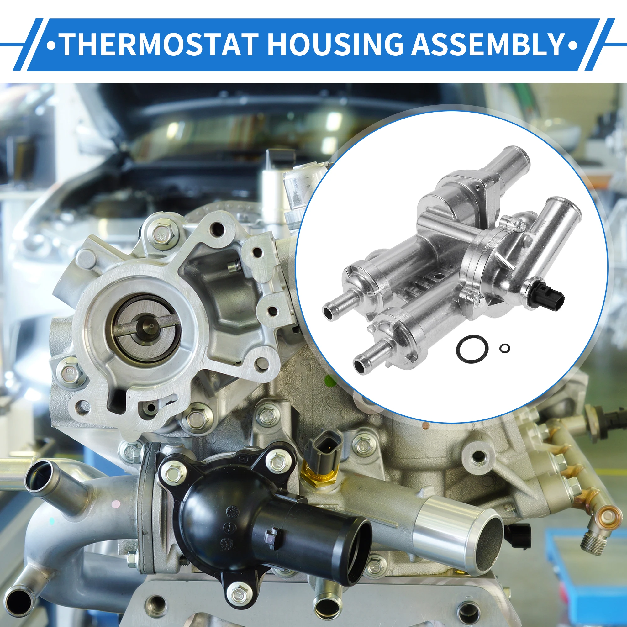 X Autohaux ترقية الألومنيوم ترموستات الإسكان ل دودج رحلة 2009-2020 68003582AB