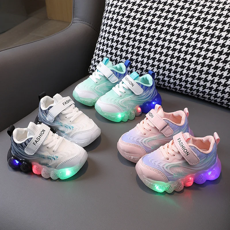 Bright Light Child Kid Sneaker 1-6 anni 3 primavera e autunno nuovi ragazzi illuminano le scarpe da donna con fondo morbido scarpe da bambino Fashi