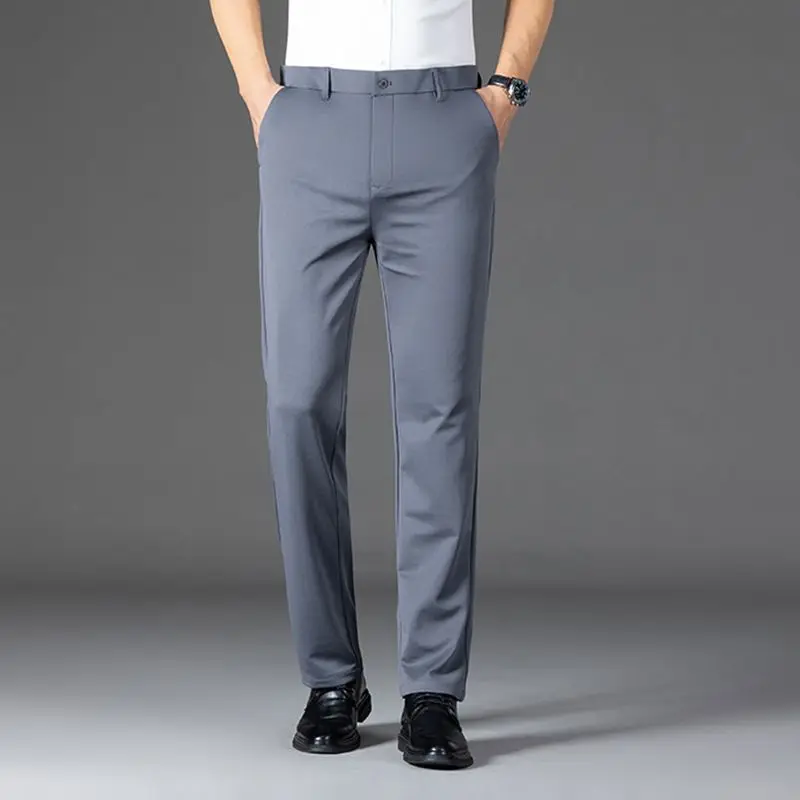 Men's slim fit business formal casual pants, four season styles, high-end falling style suit pants, multi-color versatile pants