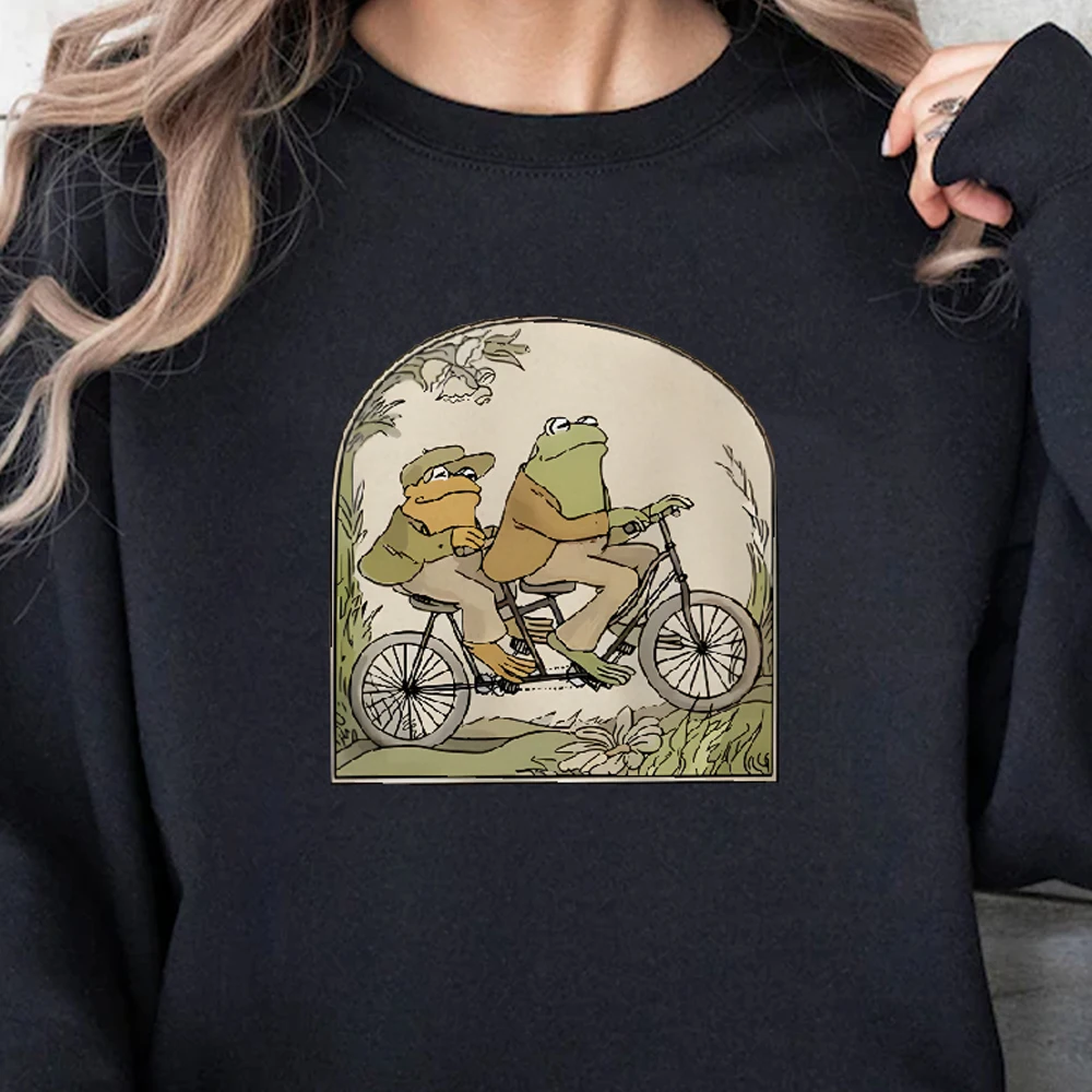 

Women's Casual Crew Neck Sweatshirt with Geometric Frog Print Casual Daily Wear Unisex Sweatshirt Versatile Stylish Pullover