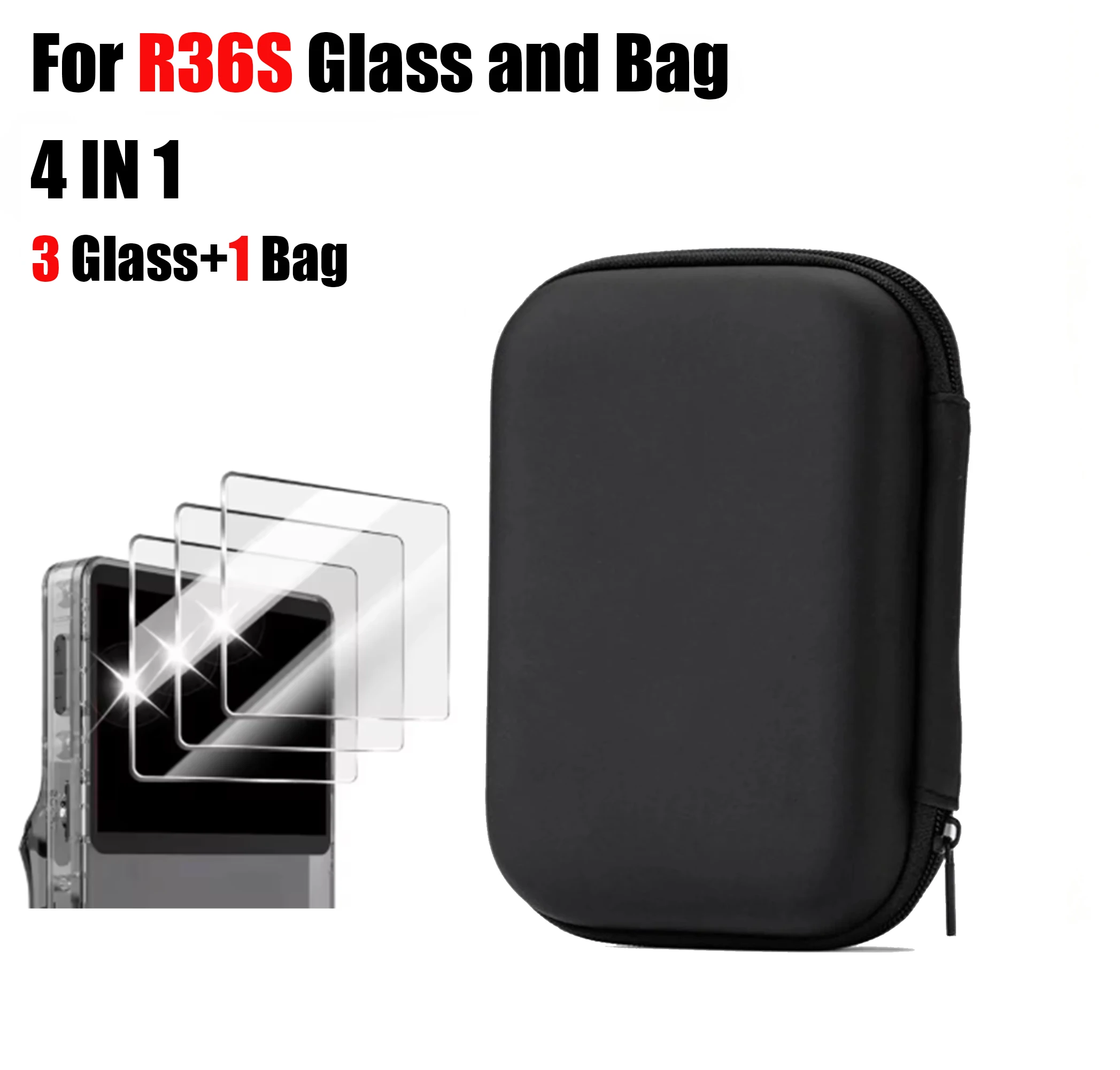 BOYHOM Offizieller R36S Gehärteter Glas-Displayschutz 9H Härtegrad HD Klare Schutzfolie für 3,5-Zoll Handheld Retro-Spielkonsole
