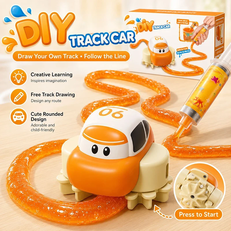 2026 DIY Track Car Smart DIY Crystal Mud Route Track Vehicle Electronic Interactive Games Electric Machine Toys for Kids Boys