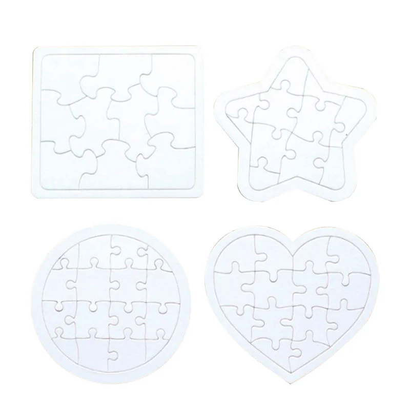 

4 Pcs Puzzles For Kids Blank Suite The Circle Drawing Painting for Kids White Child