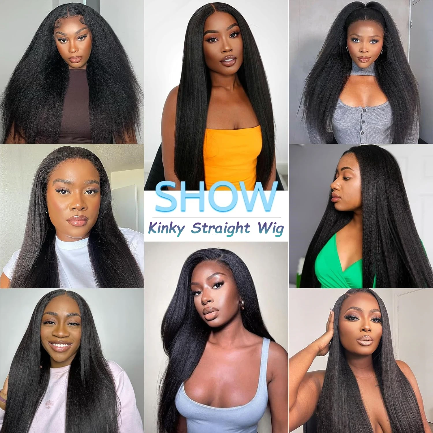 180 Density Kinky Straight Human Hair Wig 13x4 Lace Front Human Hair Wig Pre Plucked 4x4 Lace Frontal Wigs Human Hair Brazilian