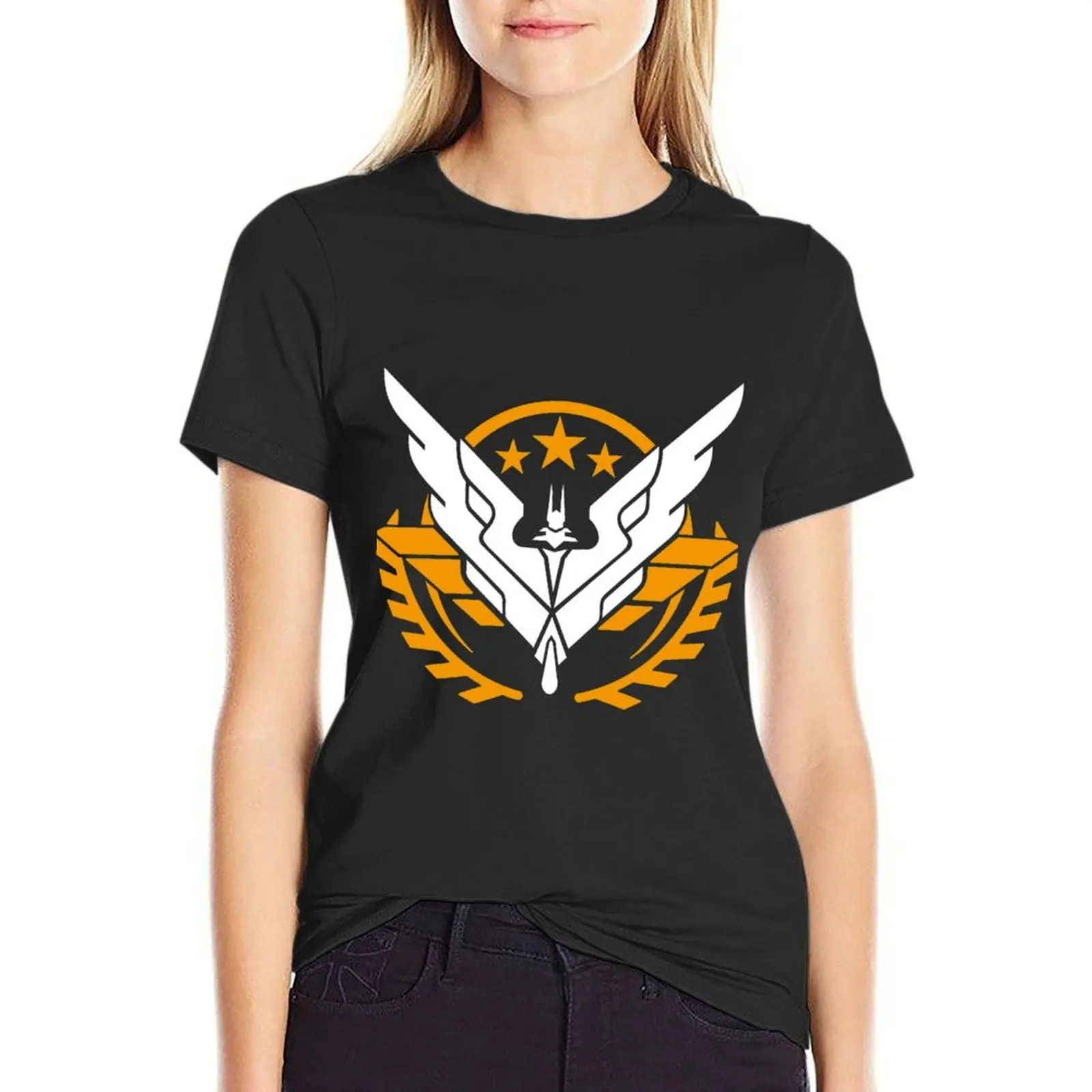 Elite: Dangerous- Triple Elite decal T-shirt plus size tops tees Aesthetic clothing Women t-shirts