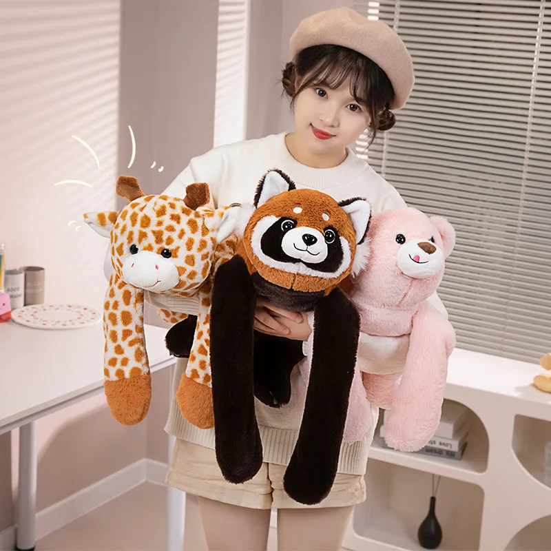 Long Arm Animal Weighted Stuffed Animal Soft Lazy Fluffy Plush Animal Plush Raccoon Koala Bear Giraffe Stuffed Plush Soft Pillow