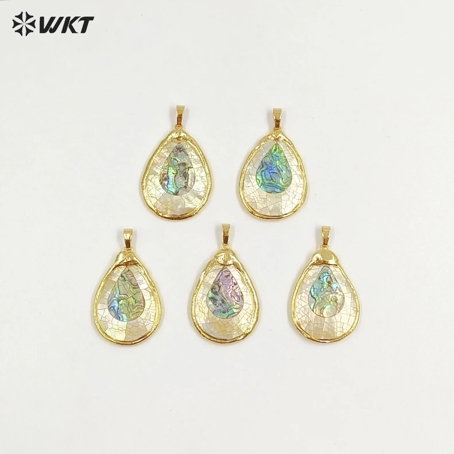 WT-JP414 Newest Arrival Wholesale Handmake Natural Shell Exquisite Pendant With Real Gold Plated For Women Dressing